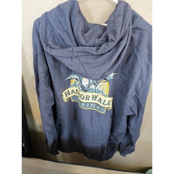 Retro Vision Apparel Harbor Walk Destin, FL Blue Full Zip Jacket Adult XL - Picture 4 of 7